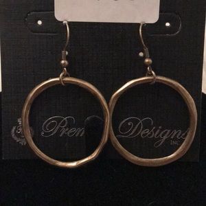 Gold hoop Fishhook earrings